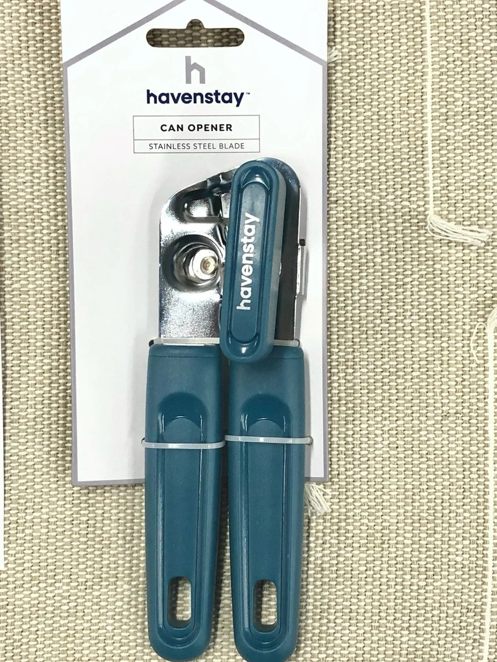 🥑$7🥑 NEW HAVENSTAY Can Opener Big Knob Stainless Steel Blade Teal
